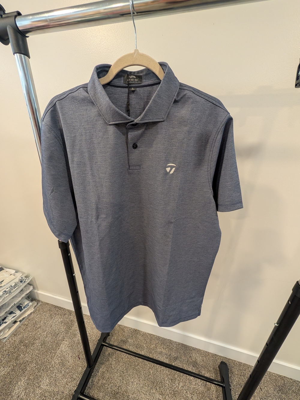Sun Day Rec By Tiger Woods With TaylorMade Logo Men's Heather Blue Polo
